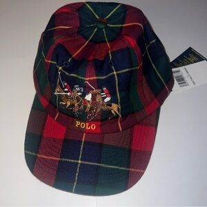 Polo Ralph Lauren Men Triple-Pony Plaid Flannel Ball Cap Hat Adult NEW